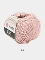 Пудровый пряжа YarnART Jeans, 50 г-160 м, 55% хлопок-45% акрил