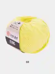 Светло-жёлтый пряжа YarnART Jeans, 50 г-160 м, 55% хлопок-45% акрил