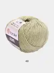 Хаки пряжа YarnART Jeans, 50 г-160 м, 55% хлопок-45% акрил