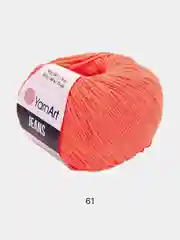 Рыжий пряжа YarnART Jeans, 50 г-160 м, 55% хлопок-45% акрил