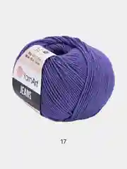 Синий пряжа YarnART Jeans, 50 г-160 м, 55% хлопок-45% акрил