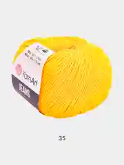 Желтый пряжа YarnART Jeans, 50 г-160 м, 55% хлопок-45% акрил