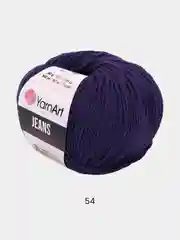 Темно-синий пряжа YarnART Jeans, 50 г-160 м, 55% хлопок-45% акрил