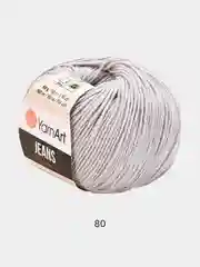 Серый металлик пряжа YarnART Jeans, 50 г-160 м, 55% хлопок-45% акрил