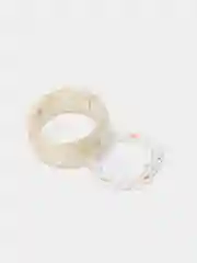 Белый набор колец из смолы и бусин, 2 штуки