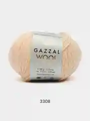 Кремовый пряжа Gazzal Wool 115, мериносовая шерсть, 50г/115м