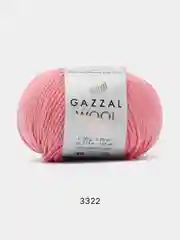 Кораллово-розовый пряжа Gazzal Wool 115, мериносовая шерсть, 50г/115м