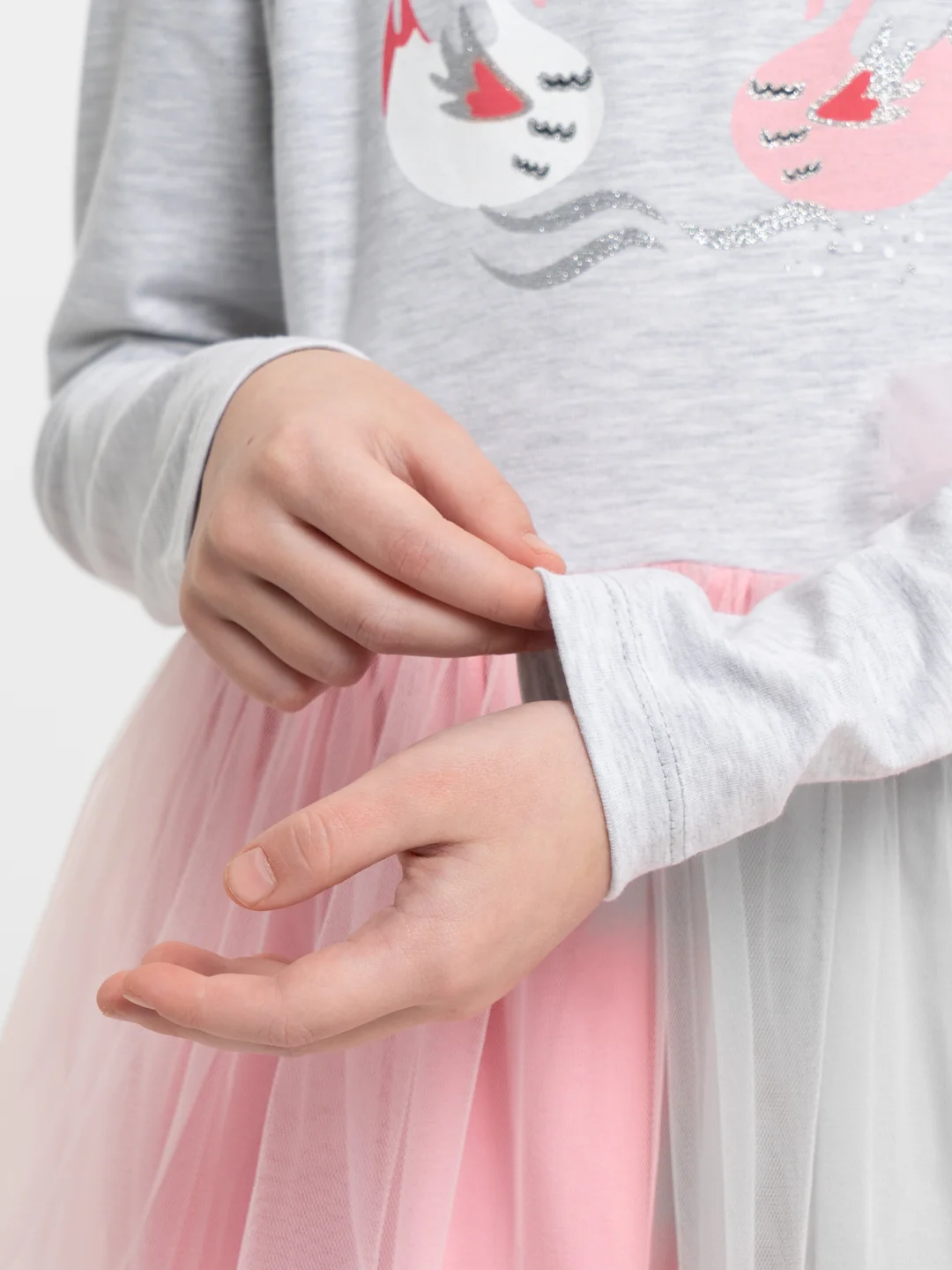 Розовый платье для девочки, с длинным рукавом, 3-7 лет