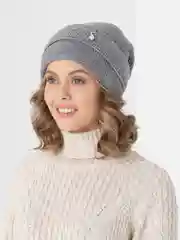 Угольный женская вязаная шапка на флисовом подкладе Амира