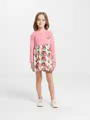Розовый платье для девочки с длинным рукавом, повседневное, 3-7 лет