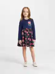 Темно-синий платье для девочки с длинным рукавом, повседневное, 3-7 лет