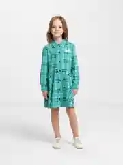 Бирюзовый платье для девочки с длинным рукавом, 3 - 7 лет