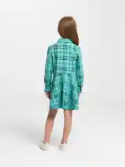 Бирюзовый платье для девочки с длинным рукавом, 3 - 7 лет