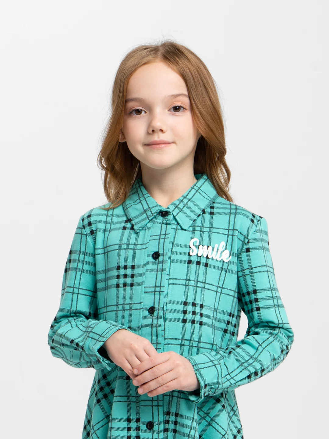 Бирюзовый платье для девочки с длинным рукавом, 3 - 7 лет