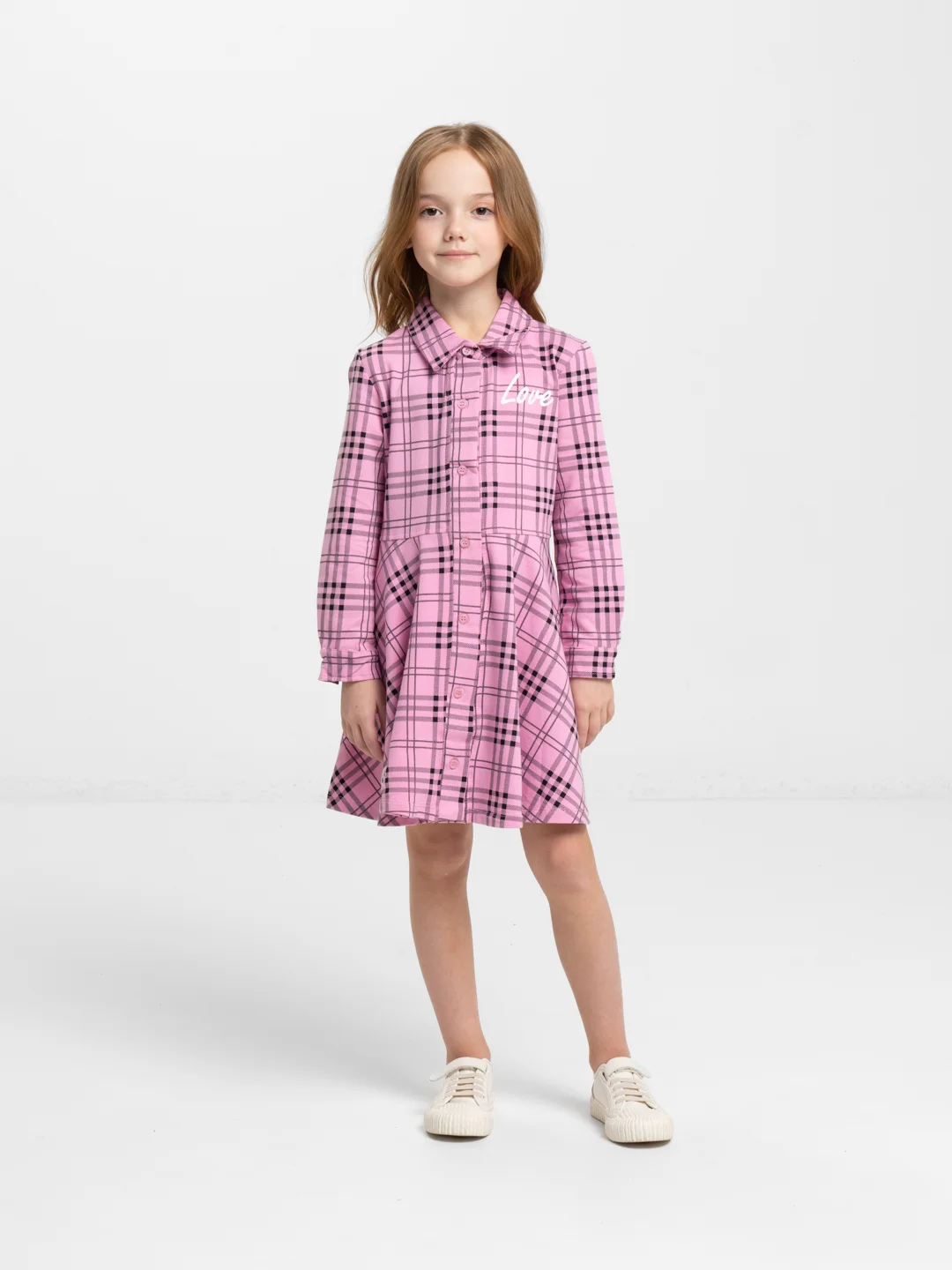 Розовый платье для девочки с длинным рукавом, 3 - 7 лет
