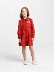 Красный платье для девочки с длинным рукавом, 3 - 7 лет