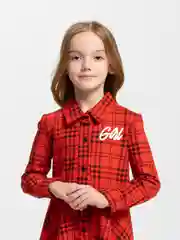 Красный платье для девочки с длинным рукавом, 3 - 7 лет
