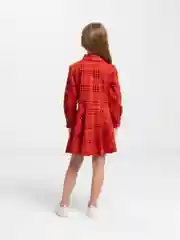 Красный платье для девочки с длинным рукавом, 3 - 7 лет
