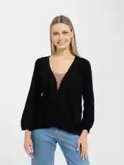 Черный кардиган женский вязаный, оверсайз, кофта