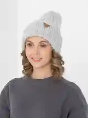 Серый шапка  женская двухслойная Бетта