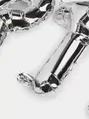 Серебряный воздушный шар фольгированный с днем рождения