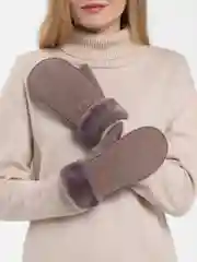 Шоколадный варежки зимние женские, меховые