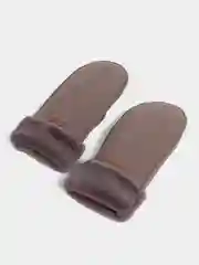 Шоколадный варежки зимние женские, меховые