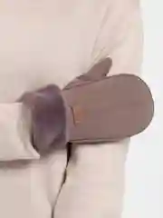 Шоколадный варежки зимние женские, меховые