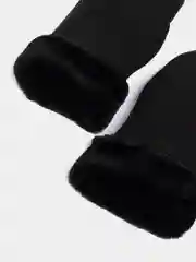 Черный варежки зимние женские, меховые