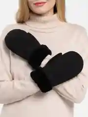 Черный варежки зимние женские, меховые