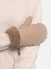 Бежевый варежки зимние женские, меховые