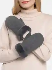 Угольный варежки зимние женские, меховые