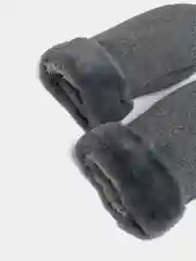 Угольный варежки зимние женские, меховые