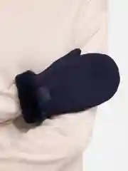 Индиго варежки зимние женские, меховые