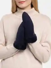 Индиго варежки зимние женские, меховые