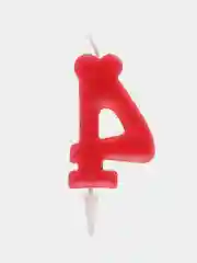 Свеча-цифра для торта "4" "С глазками", 6 см, ЗОЛОТАЯ СКАЗКА, с держателем, в блистере