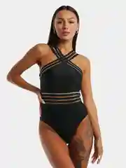 Черный купальник женский слитный