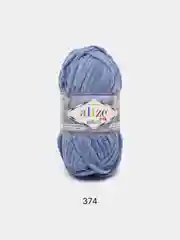 Светло-синий пряжа плюшевая Alize Velluto (Ализе Веллуто), 100 г, 68 м