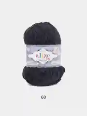 Черный пряжа плюшевая Alize Velluto (Ализе Веллуто), 100 г, 68 м