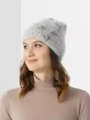 Серый металлик шапка женская Адонис