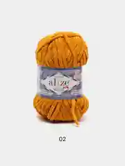 Желтый пряжа плюшевая Alize Velluto (Ализе Веллуто), 100 г, 68 м
