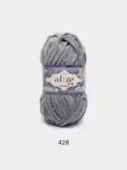 Серый металлик пряжа плюшевая Alize Velluto (Ализе Веллуто), 100 г, 68 м