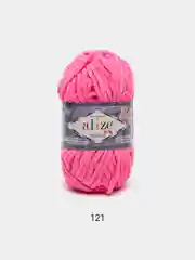 Розовый пряжа плюшевая Alize Velluto (Ализе Веллуто), 100 г, 68 м