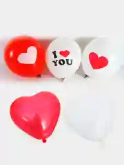 Разноцветный воздушные шары "Сердечко, I love you", 5 штук, 30 см