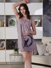Коричневый сорочка ночная женская Хоум Стайл, можно для кормящих, 1054А
