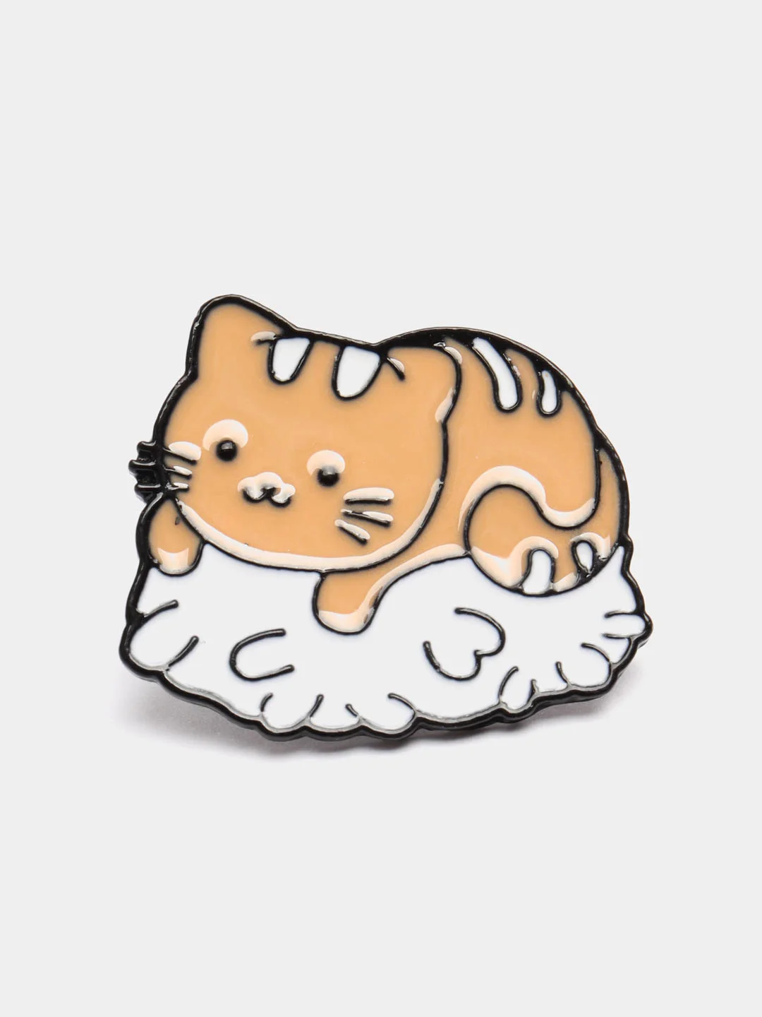 Бежевый значки с котами (кошками, котятами), пин на одежду или рюкзак