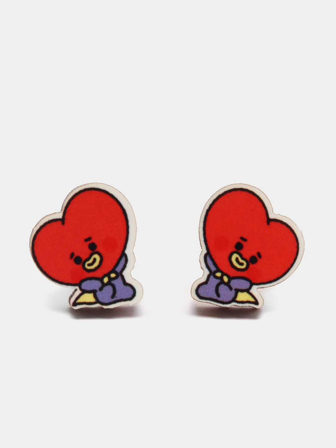 Лайм серьги-пусеты "Персонажи BT21", деревянные