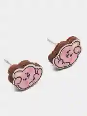 Мятный серьги-пусеты "Персонажи BT21", деревянные
