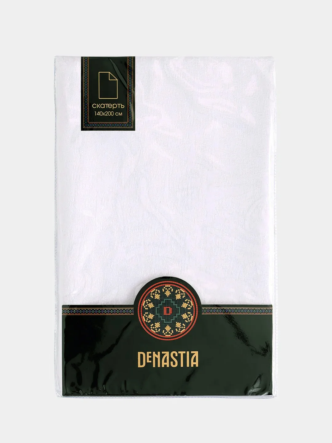 Скатерть DeNASTIA 140х200см, жаккард, цвет белый (эффект потёртости)