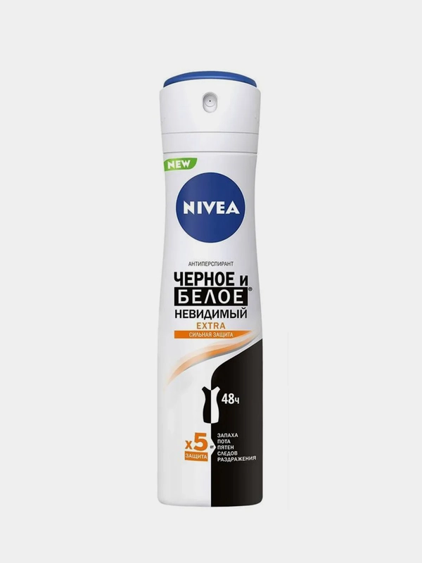 Антиперспирант женский NIVEA "Невидимый для черного и белого Extra", женский, 150 мл